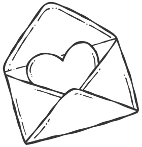 Ilustración de sobre con corazón